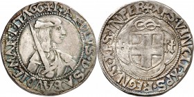 ITALIE
Savoie, Charles Ier (1482-1490). Teston, Cornavin.
Av. Buste en arme à droite. Rv. Blason.
CNI 101. 9,53 grs.
Bel exemplaire pour ce type, ...