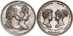 ITALIE
Savoie, Victor Emmanuel Ier (1814-1821). Médaille en argent 1820 par Lavy, frappée pour célébrer le mariage de Charles Ludovic de Bourbon et M...