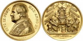 ITALIE
Vatican, Pie IX (1846-1878). Médaille en or annuelle 1860 An XV, par G. Bianchi.
Av. Buste habillé à gauche. Rv. Quatre cardinaux portant le ...