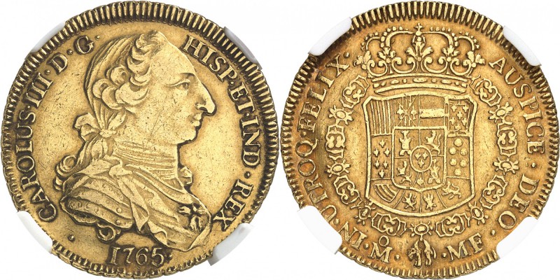 MEXIQUE
Charles III (1759-1788). 4 escudos 1765 Mo-Mf, Mexico.
Av. Buste habil...