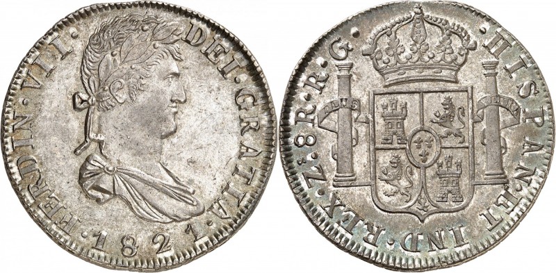 MEXIQUE
Ferdinand VII (1808-1821). 8 reales 1821 R.G, Zacatecas.
Av. Buste hab...