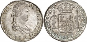 MEXIQUE
Ferdinand VII (1808-1821). 8 reales 1821 R.G, Zacatecas.
Av. Buste habillé et lauré à droite. Rv. Écu couronné.
Km. 111.5. 27,12 grs.
Supe...