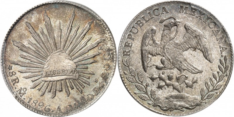 MEXIQUE
République (1836 - à nos jours). 8 reales 1896 Mo-AM, Mexico.
Av. Bonn...