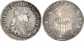 MONACO
Louis Ier (1662-1701). Écu 1673. 
Av. Buste juvénile drapé à droite. Rv. Écu couronné aux armes des Grimaldi.
CC. -, G. MC61. 27,06 grs.
TB...
