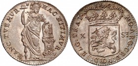 PAYS-BAS
Province d’Utrecht (1591-1795). 10 stuivers 1791, Utrecht.
Av. Allégorie debout. Rv. Écu couronné.
Km. 110 5,29 grs.
Fleur de coin