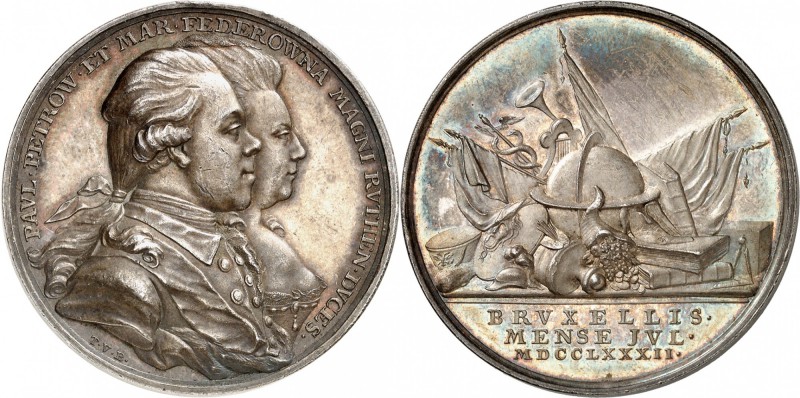 RUSSIE
Catherine II (1762-1796). Médaille en argent 1782, commémorant la visite...