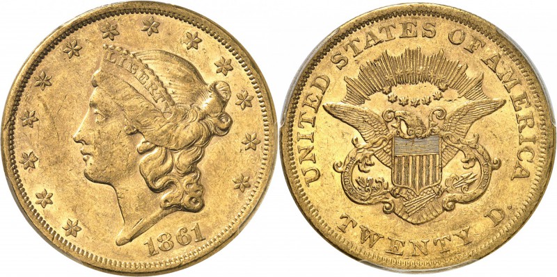 USA
20 dollars Liberté 1861, Philadelphie.
Av. Tête de Liberté à gauche. Rv. A...