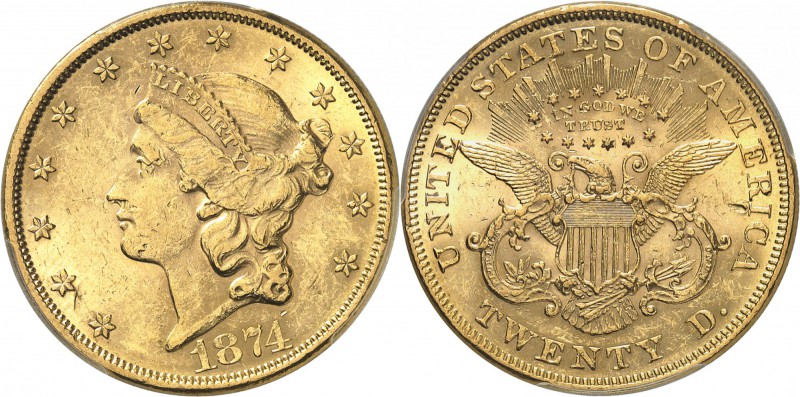 USA
20 dollars Liberté 1874, Philadelphie.
Av. Tête de Liberté à gauche. Rv. A...