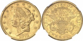 USA
20 dollars Liberté 1874, Carson City.
Av. Tête de Liberté à gauche. Rv. Aigle aux ailes déployées.
Fr. 176. 
NGC AU 53