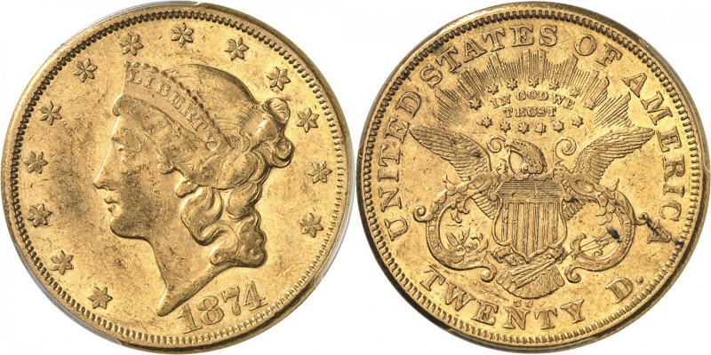 USA
20 dollars Liberté 1874, Carson City.
Av. Tête de Liberté à gauche. Rv. Ai...