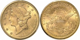 USA
20 dollars Liberté 1887, San Francisco.
Av. Tête de Liberté à gauche. Rv. Aigle aux ailes déployées.
Fr. 178. 
PCGS MS 62