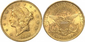 USA
20 dollars Liberté 1889, Philadelphie.
Av. Tête de Liberté à gauche. Rv. Aigle aux ailes déployées.
Fr. 177. 
PCGS MS 61