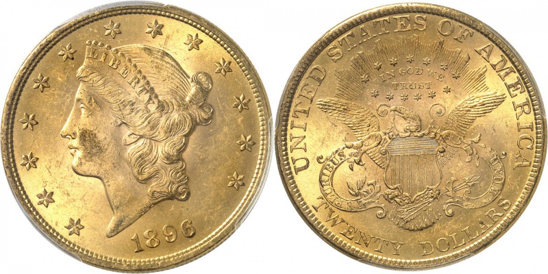 USA
20 dollars Liberté 1896, Philadelphie.
Av. Tête de Liberté à gauche. Rv. A...