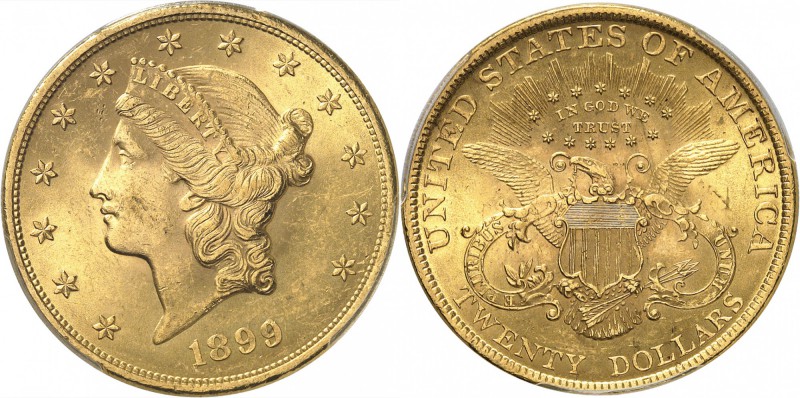 USA
20 dollars Liberté 1899, Philadelphie.
Av. Tête de Liberté à gauche. Rv. A...