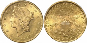 USA
20 dollars Liberté 1899, Philadelphie.
Av. Tête de Liberté à gauche. Rv. Aigle aux ailes déployées.
Fr. 177. 
PCGS MS 64