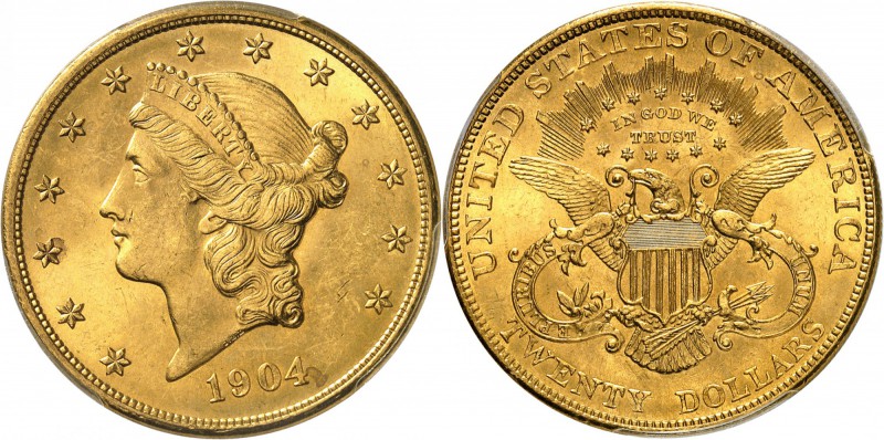 USA
20 dollars Liberté 1904, Philadelphie.
Av. Tête de Liberté à gauche. Rv. A...