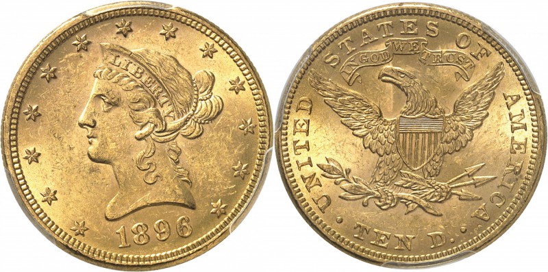 USA
10 dollars Liberté 1896, Philadelphie.
Av. Tête de Liberté à gauche. Rv. A...
