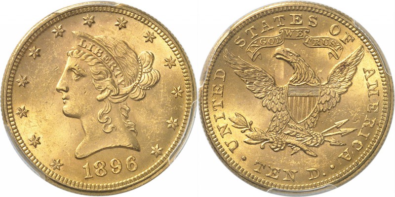 USA
10 dollars Liberté 1896, Philadelphie.
Av. Tête de Liberté à gauche. Rv. A...