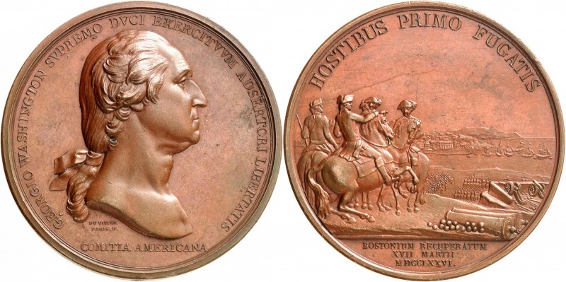 USA
Washington (1732-1799). Médaille en bronze 1776, frappé pour le « COMITIA A...