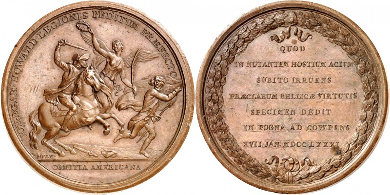 USA
COMITA AMERICA. Colonel John Egar Howard. Médaille en bronze 1781, célébran...