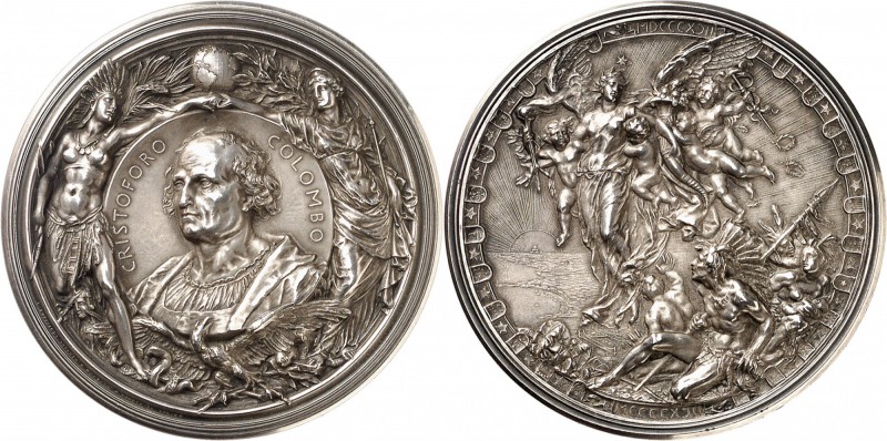 USA
Christophe Colomb. Médaille en argent 1892, célébrant le 400ème anniversair...