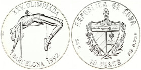 Cuba 10 Pesos 1990 High Jumping