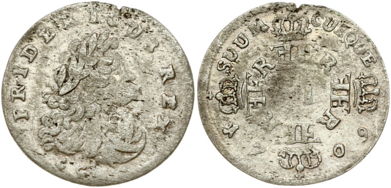 Germany, Prussia. Friedrich I (1701–1713). 6 Groscher 1709 CG, Konigsberg. Silve...