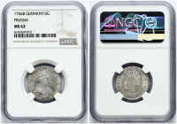 Prussia 6 Kreuzer 1756 B NGC MS 62