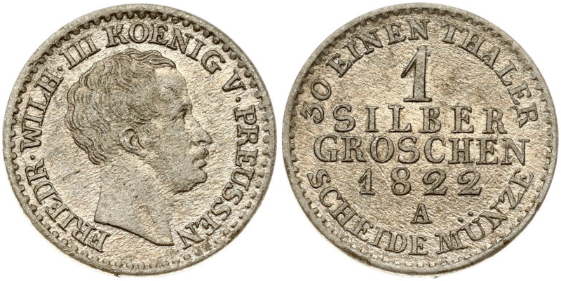 Germany, Prussia. Friedrich Wilhelm III (1797–1840). 1 Silber Groschen 1822 A. B...