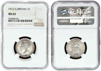 Great Britain Shilling 1912 NGC MS 63