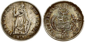 Peru 1/2  Real 1858/1868 MB