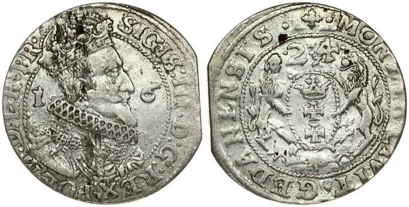 Poland. Zygmunt III Waza (1587-1632). Ort 1624/3 Gdansk. Silver 6.75 g. Kop. 757...