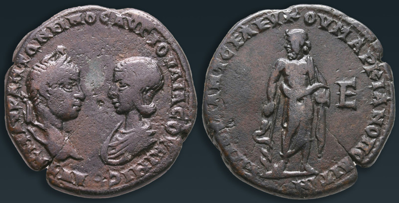 Moesia Inferior. Marcianopolis. Elagabalus with Julia Soaemias AD 218-222. 
Pen...