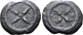 Etruria, uncertain mint cast Æ Uncia. 3rd century BC. Wheel with four spokes / Wheel with four spokes. ICC 160; HN Italy 56f. 13.69g, 26mm.

Near Very...