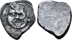 Etruria, Populonia AR 20 Asses. Circa 300-250 BC. Facing head of Metus; X : X (mark of value) below / Blank. EC I, 52 (O20); HN Italy 142; HGC 1, 113....