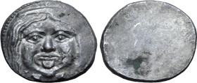 Etruria, Populonia AR 20 Asses. Circa 300-250 BC. Facing head of Metus; X : X (mark of value) below / Blank. EC I, 58 (O32); HN Italy 142; HGC 1, 113....