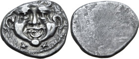 Etruria, Populonia AR 20 Asses. Circa 300-250 BC. Facing head of Metus; X X (mark of value) below / Blank. EC I, 60 (O37); HN Italy 152; HGC 1, 109. 6...