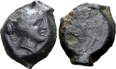 Etruria, Vetulonia Æ Uncia. 3rd century BC. Female head to right; Etruscan script behind / Blank. EC I, 1 (O1); HN Italy 198; Sambon -. 10.36g, 22mm.
...