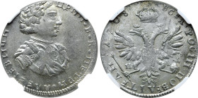 Russia, Tsardom. Peter I 'the Great' AR Tynf (12 Kopeck). Kadashevsky mint, 1708. Struck using the Polish-Lithuanian monetary system. ЦРЬ • I • B • K ...