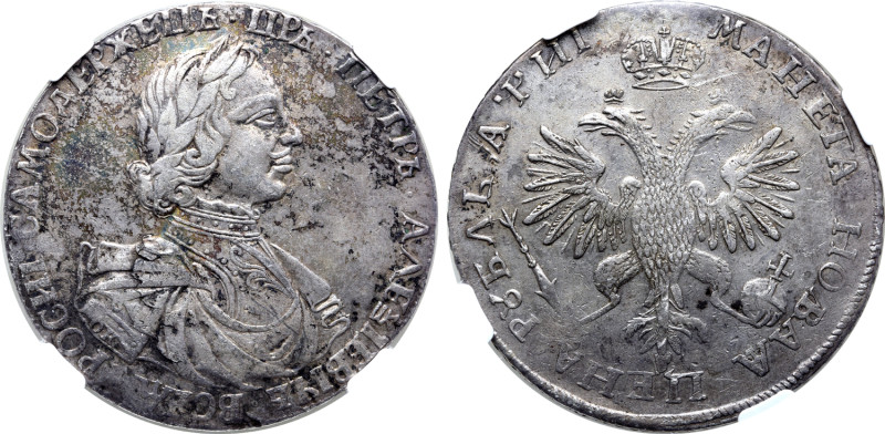 Russia, Tsardom. Peter I 'the Great' AR Rouble. Kadashevsky mint, 1718. • ЦРЬ • ...