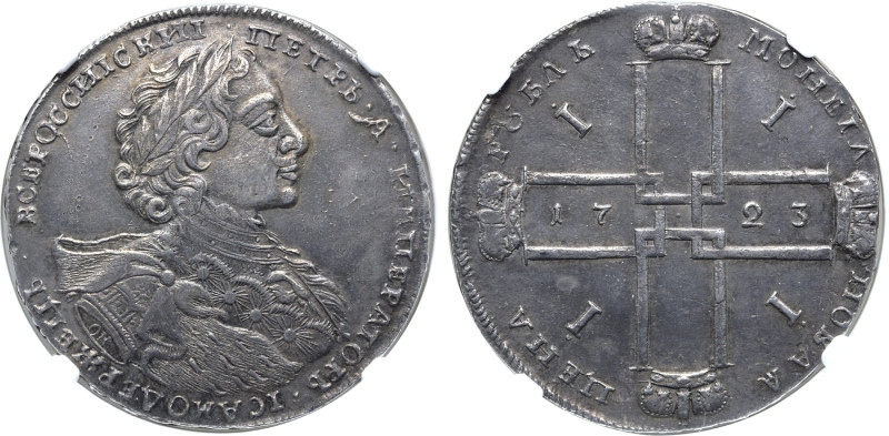 Russia, Empire. Peter I 'the Great' AR Rouble. Red mint, 1723. ПЕТРЬ • A • ИМПЕР...