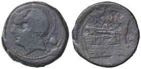ROMANE REPUBBLICANE - ANONIME - Monete semilibrali (217-215 a.C.) - Oncia Cr. 38/6; Syd. 86 (AE g. 13,29)

qBB
