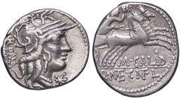 ROMANE REPUBBLICANE - CALIDIA - M. Calidius, Q. Metellus, Cn. Fulvius (117-116 a.C.) - Denario B. 1; Cr. 284/1a (AG g. 3,9)

qSPL/BB+