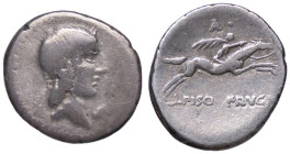 ROMANE REPUBBLICANE - CALPURNIA - L. Calpurnius Piso Frugi (90 a.C.) - Denario Cr. 340/1 (AG g. 3,6)

MB/qBB