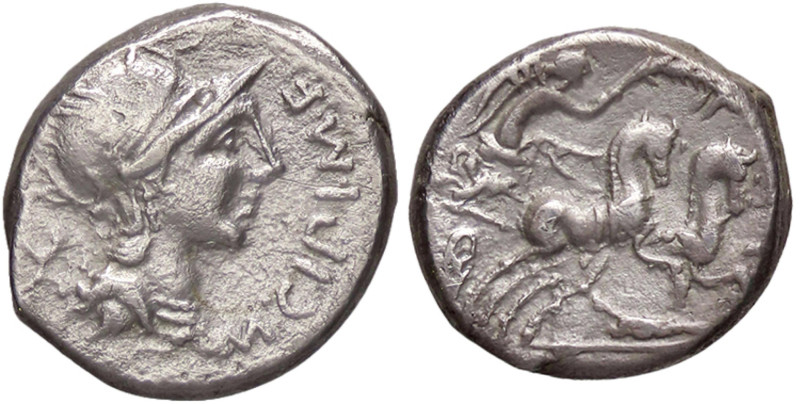 ROMANE REPUBBLICANE - CIPIA - M. Cipius M. F. (115-114 a.C.) - Denario B. 1; Cr....