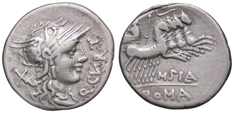 ROMANE REPUBBLICANE - CURTIA - Q. Curtius (116-115 a.C.) - Denario B. 2; Cr. 285...