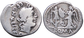 ROMANE REPUBBLICANE - EGNATULEIA - C. Egnatuleius C. f. (97 a.C.) - Quinario B. 1; Cr. 333/1 (AG g. 1,81)

MB