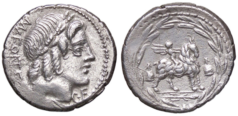ROMANE REPUBBLICANE - FONTEIA - Man. Fonteius C. f. (85 a.C.) - Denario B. 11; C...