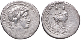 ROMANE REPUBBLICANE - FONTEIA - Man. Fonteius C. f. (85 a.C.) - Denario Cr. 353/1b (AG g. 3,38) Porosità

BB+