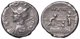 ROMANE REPUBBLICANE - LICINIA - P. Licinius Nerva (113-12 a.C.) - Denario B. 7; Cr. 292/1 (AG g. 3,73)

MB-BB